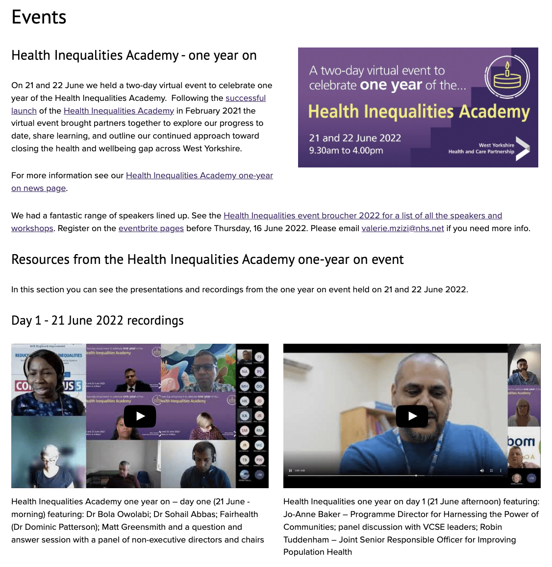 HIA Launch Event Recordings NHS Health Inequalities Toolkit