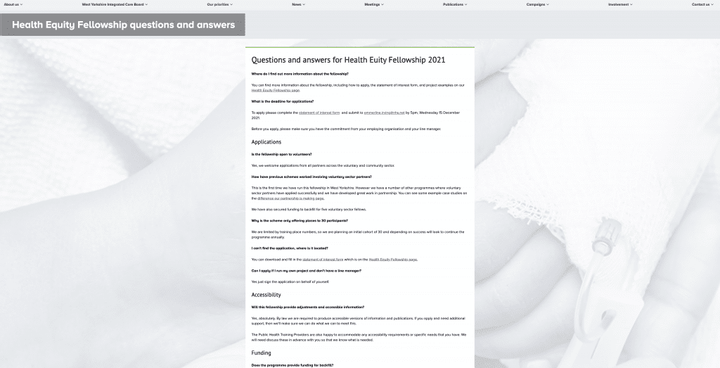 Improving Population Health Fellowship Questions and Answers - NHS ...